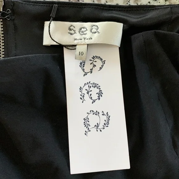 SEA New York Little Black Cocktail Dress off the Shoulder Linen/Cotton Sz 10 - Picture 11 of 16